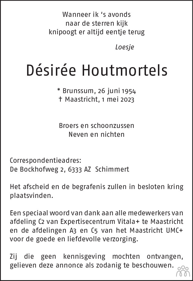 D Sir E Houtmortels Overlijdensbericht En Condoleances