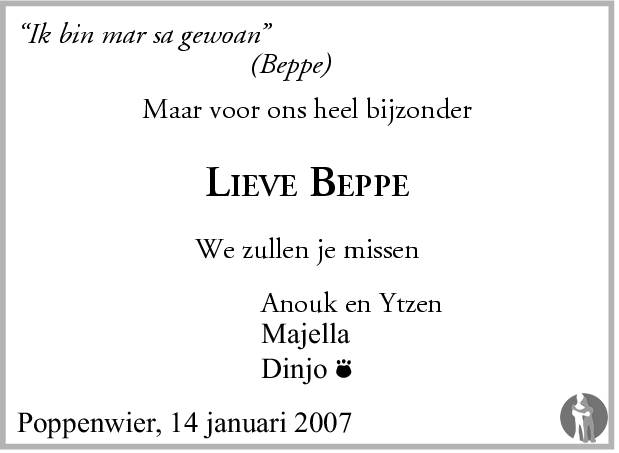 Aafke De Vries Ganzinga 14 01 2007 Overlijdensbericht En Condoleances