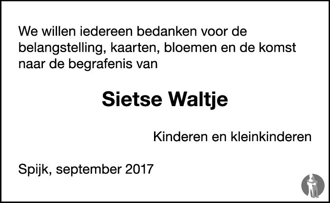 Sietse Waltje 16 07 2017 Overlijdensbericht En Condoleances Mensenlinq Nl