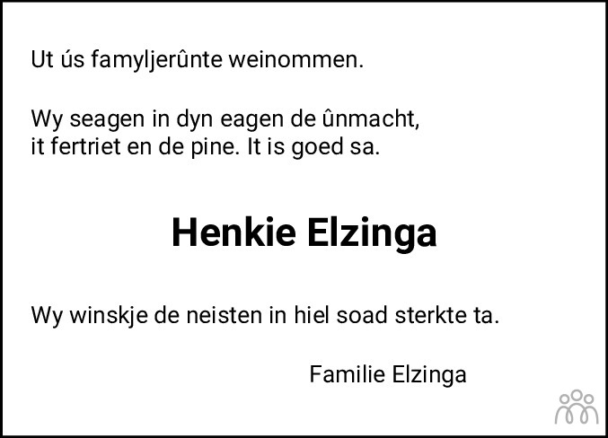 Hendrik Henkie Elzinga 27 07 2023 Overlijdensbericht En Condoleances