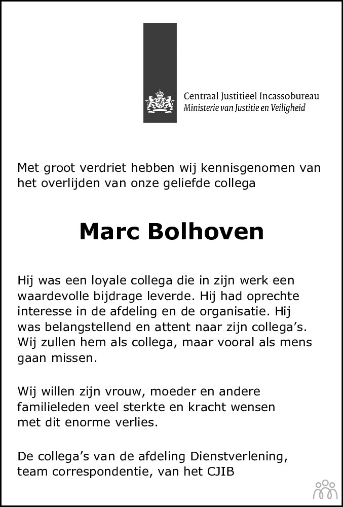 Marc Bolhoven 11 08 2023 Overlijdensbericht En Condoleances Mensenlinq Nl