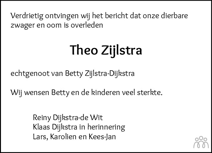 Theo Zijlstra 11 01 2024 Overlijdensbericht En Condoleances Mensenlinq Nl