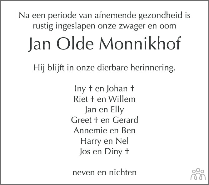 Jan Johannes Gerhardus Olde Monnikhof Telgenkamp