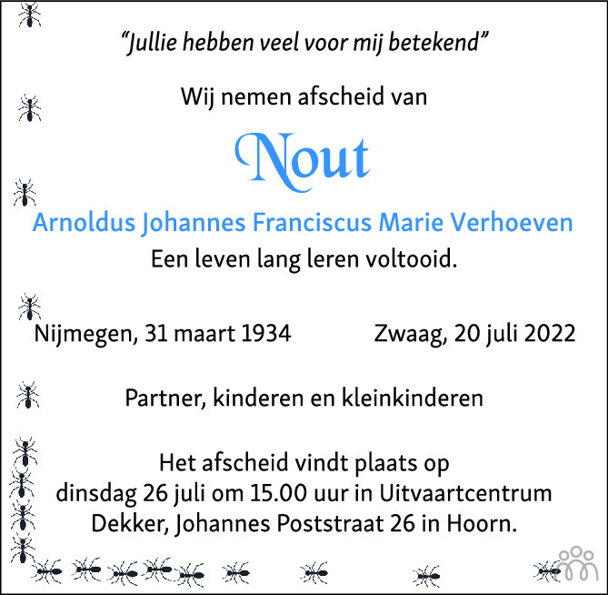 Nout Arnoldus Johannes Franciscus Marie Verhoeven 20 07 2022