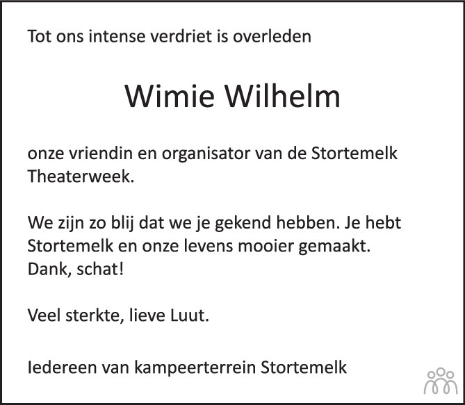 Wimie Wilhelm Overlijdensbericht En Condoleances Mensenlinq Nl