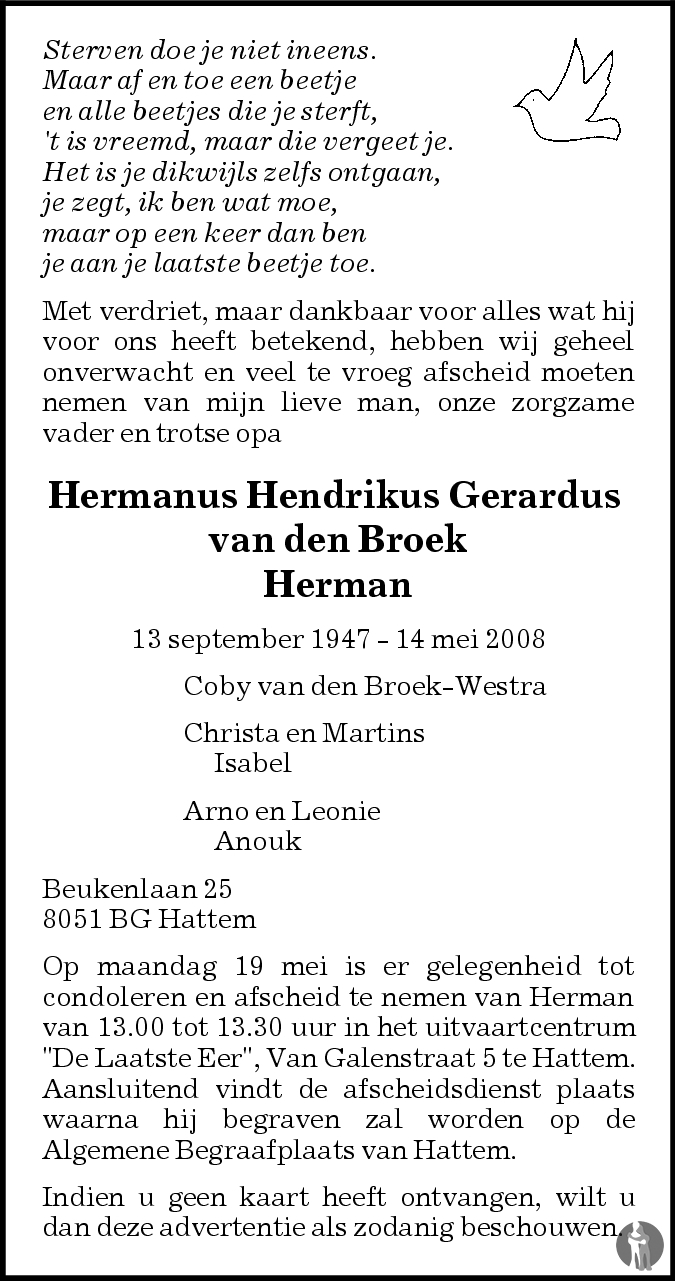 Hermanus Hendrikus Gerardus Herman Van Den Broek