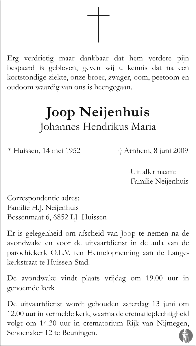 Johannes Hendrikus Maria Joop Neijenhuis 08 06 2009