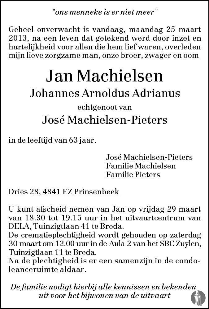 Johannes Arnoldus Adrianus Jan Machielsen 25 03 2013