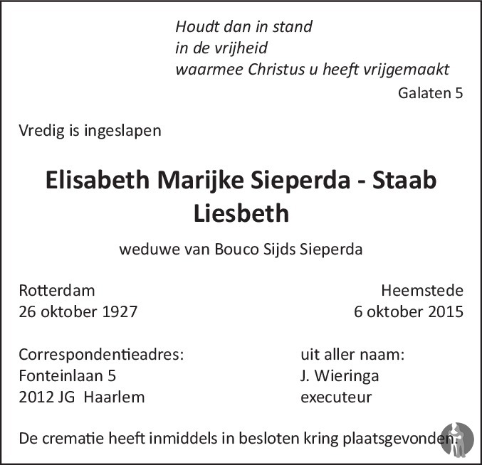 Elisabeth Marijke Liesbeth Sieperda Staab