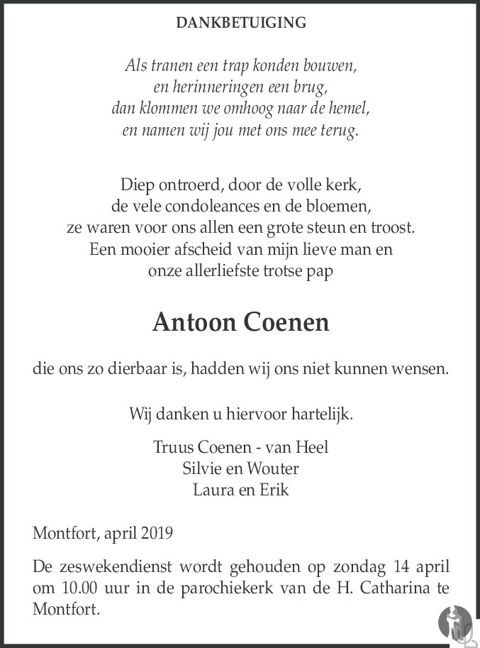 Antoon Coenen 24-02-2019 overlijdensbericht en condoleances - Mensenlinq.nl