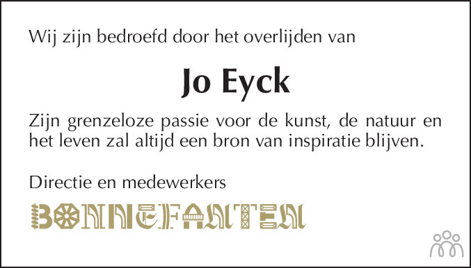 Overlijdensbericht van Joseph Clemens Frans Eyck in De Limburger