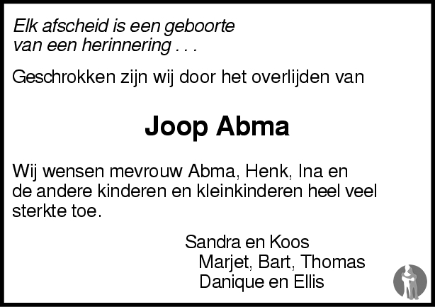 Wiepke Johannes Abma 27042006 overlijdensbericht en condoleances