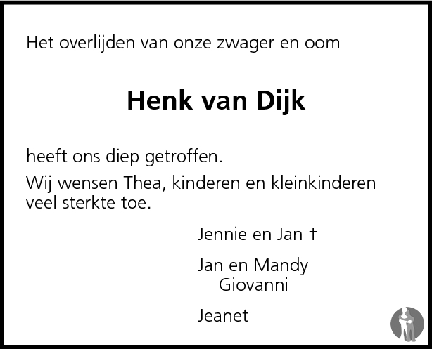 Hendrik Gerardus Henk Van Dijk Overlijdensbericht En My Xxx Hot Girl