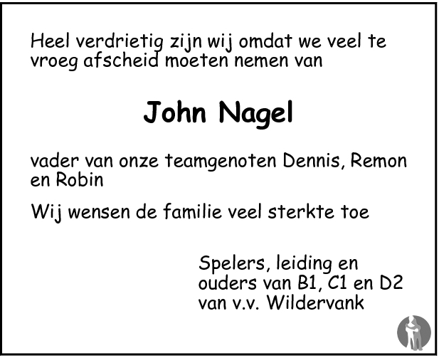 John Nagel 12-02-2010 overlijdensbericht en condoleances - Mensenlinq.nl