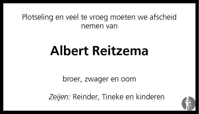 Albert Reitzema 22-10-2013 overlijdensbericht en condoleances ...