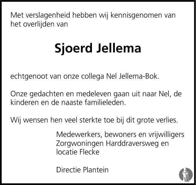 Sjoerd Jellema Overlijdensbericht En Condoleances Mensenlinq Nl