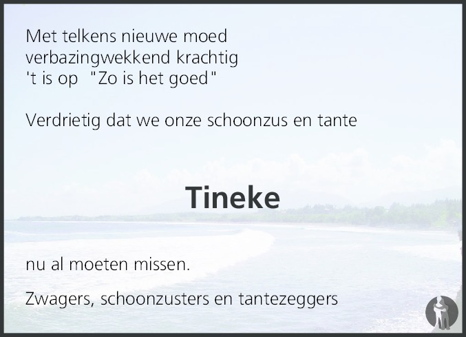 Tineke De Vries - De Hoop ✝ 29-12-2017 Overlijdensbericht En Condoleances -  Mensenlinq.Nl