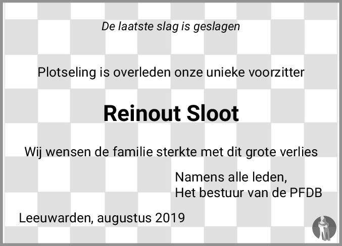 Reinout Jacobus Johannes Sloot 22-08-2019 overlijdensbericht en ...