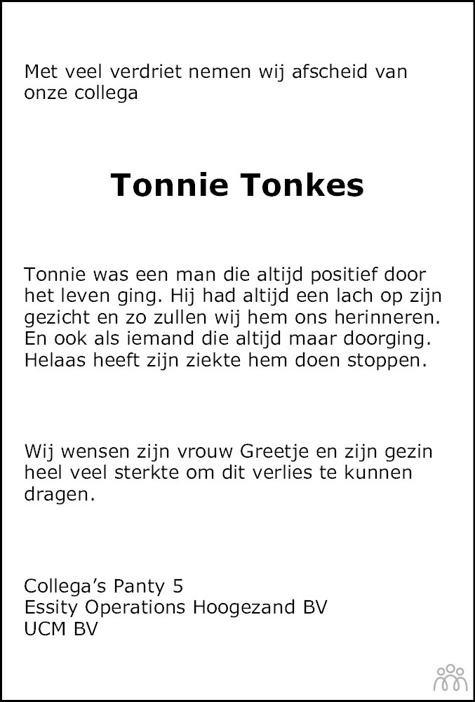 Tonnie Tonkes 27112020 overlijdensbericht en condoleances Mensenlinq.nl