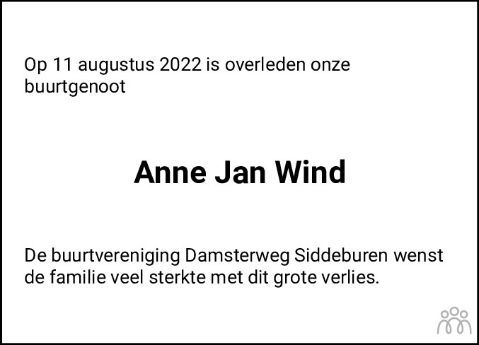 Overlijdensbericht van Anne Jan Wind in Eemsbode/Noorderkrant
