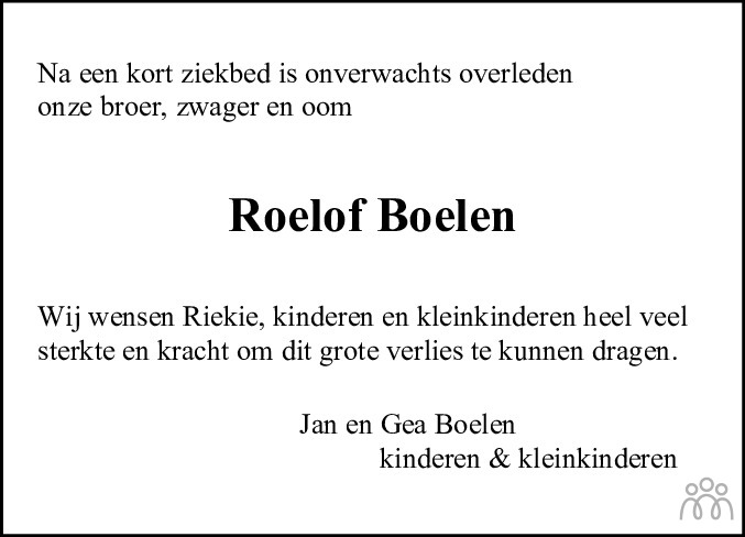 Roelof Boelen 29082022 overlijdensbericht en condoleances Mensenlinq.nl