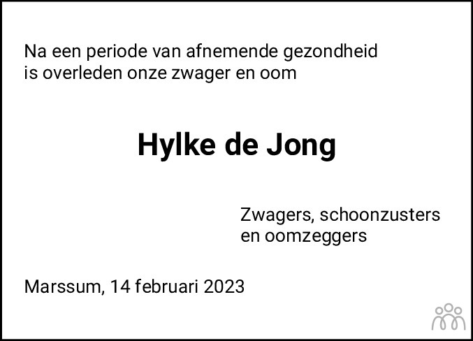 Hijlke De Jong Overlijdensbericht En Condoleances Mensenlinq Nl