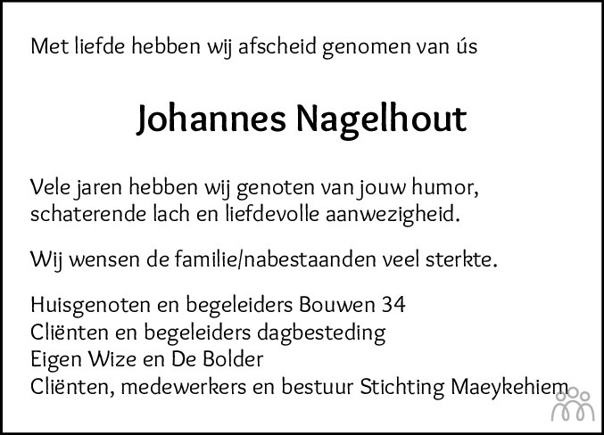 Johannes Antonius Nagelhout 17-02-2023 overlijdensbericht en ...