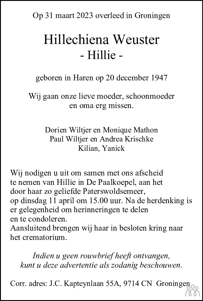 hillie-hillechiena-weuster-31-03-2023-overlijdensbericht-en