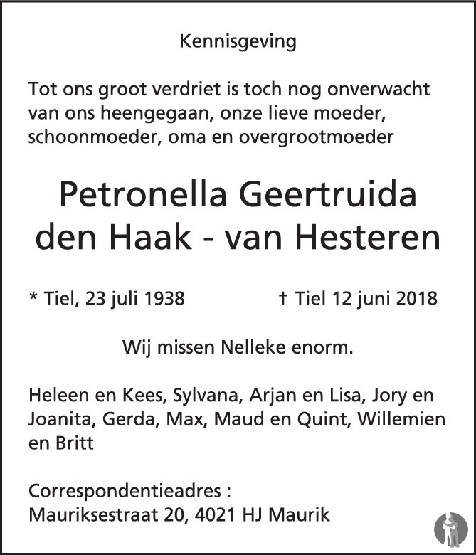 Petronella Geertruida den Haak van Hesteren