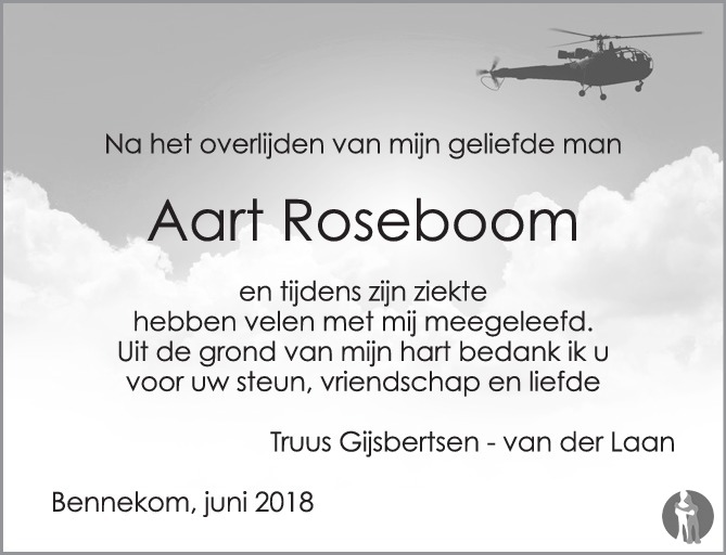 Aart Roseboom 04072018 overlijdensbericht en condoleances Mensenlinq.nl