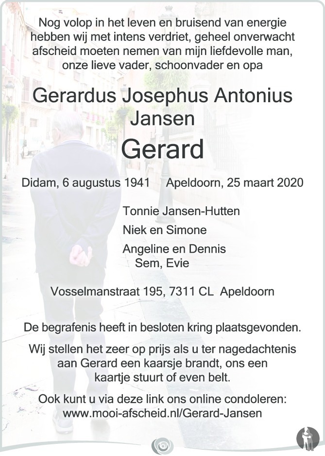 Gerardus Josephus Antonius (Gerard) Jansen 25032020