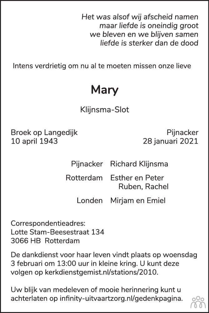 Overlijdensberichten Broek Op Langedijk overledene