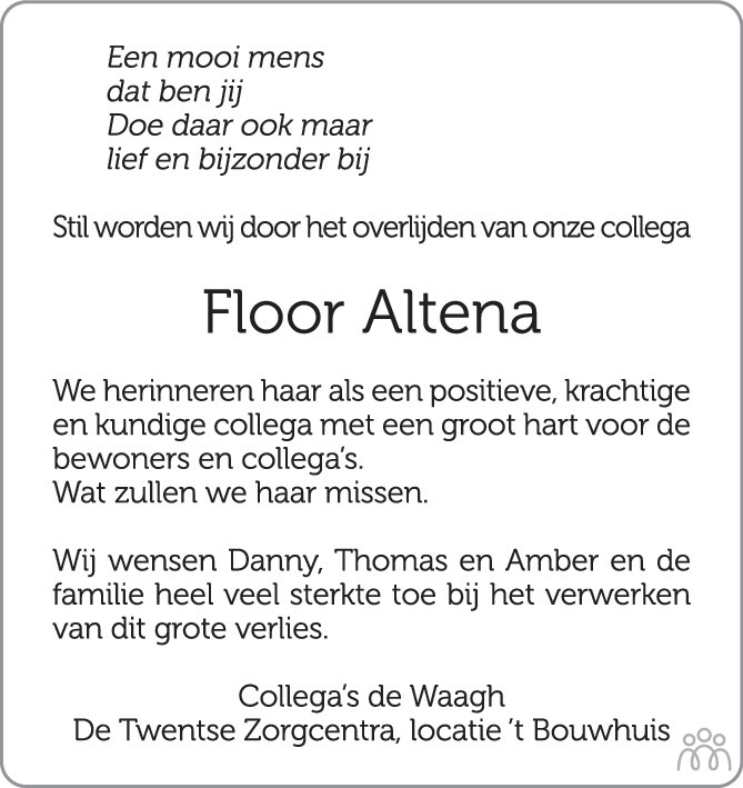 Floor Altena Overlijdensbericht En Condoleances Mensenlinq Nl