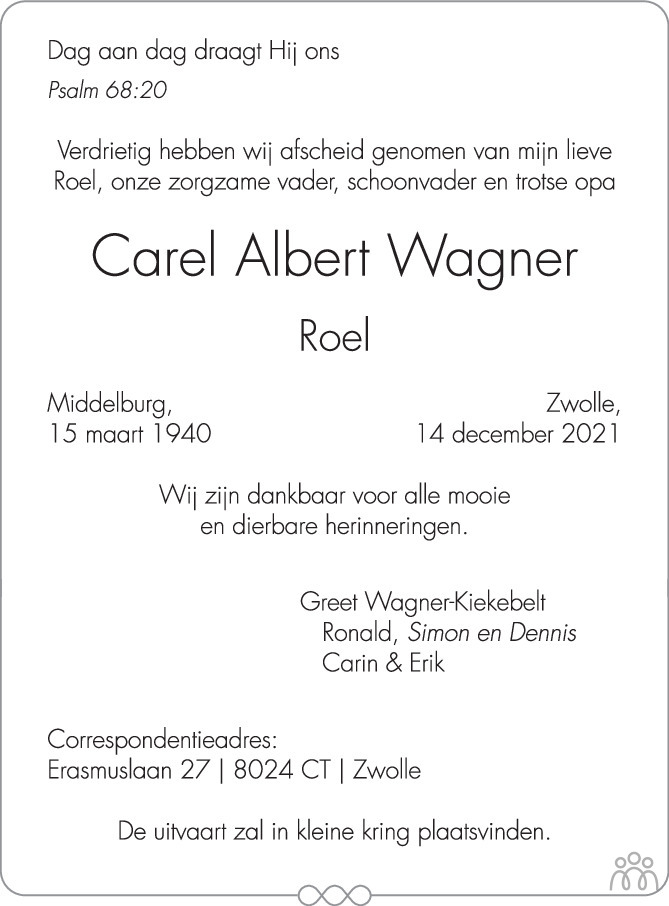 Carel Albert Roel Wagner Overlijdensbericht En My Xxx Hot Girl