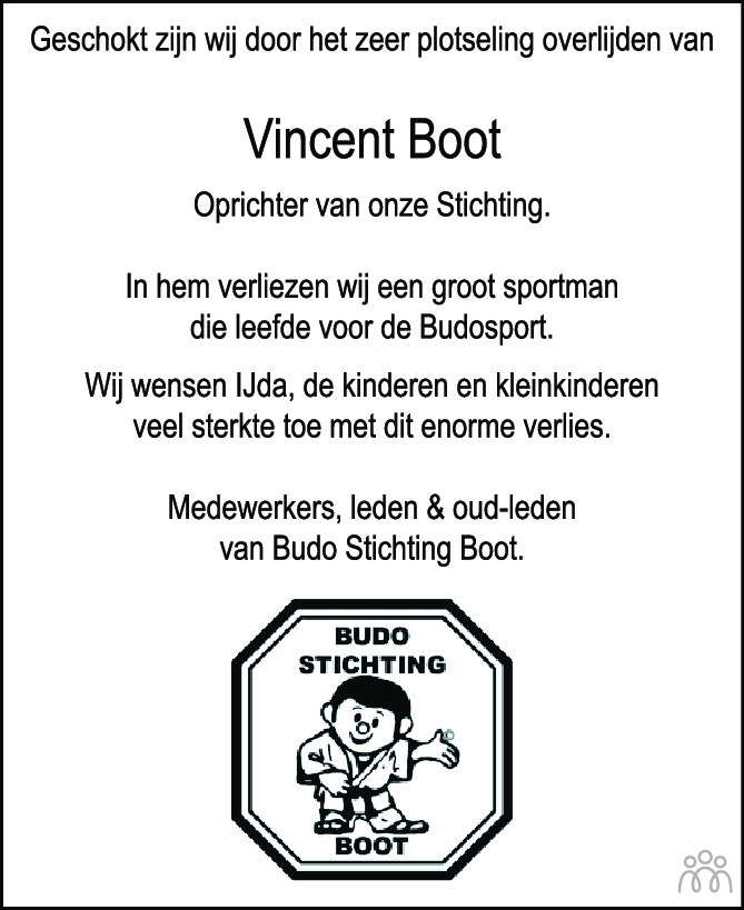 Overlijdensbericht van Vincent (Cente Cornelis)  Boot in de Stentor