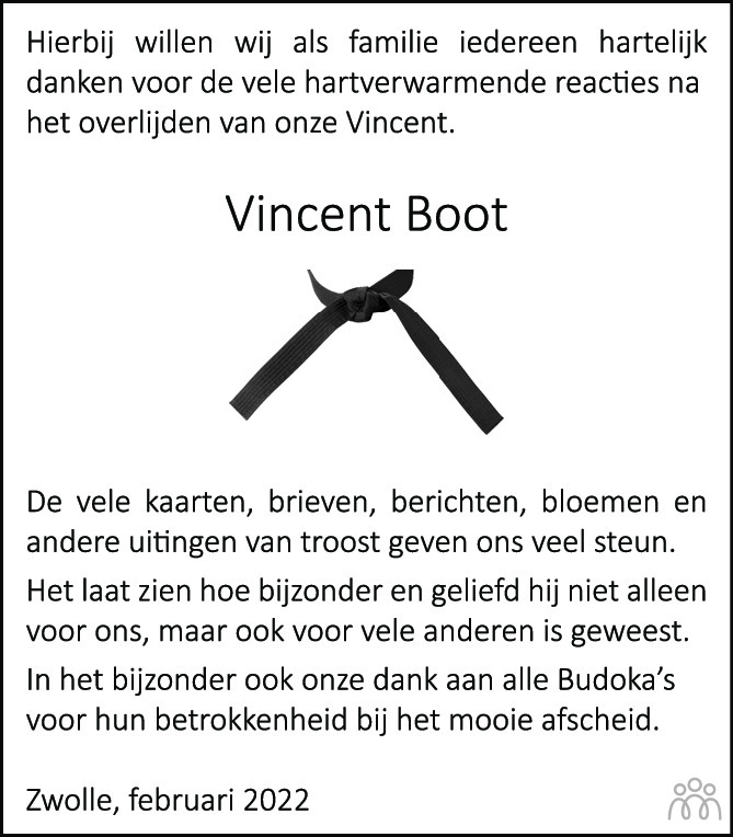 Overlijdensbericht van Vincent (Cente Cornelis)  Boot in de Stentor