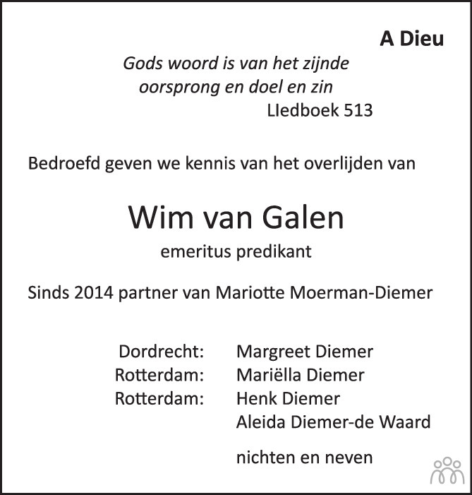 Wim van Galen 17072022 overlijdensbericht en