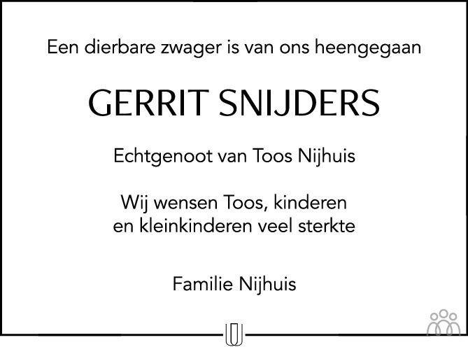 Hopelijk Werkgever hack Gerrit Snijders ✝ 01-10-2022 overlijdensbericht en condoleances -  Mensenlinq.nl