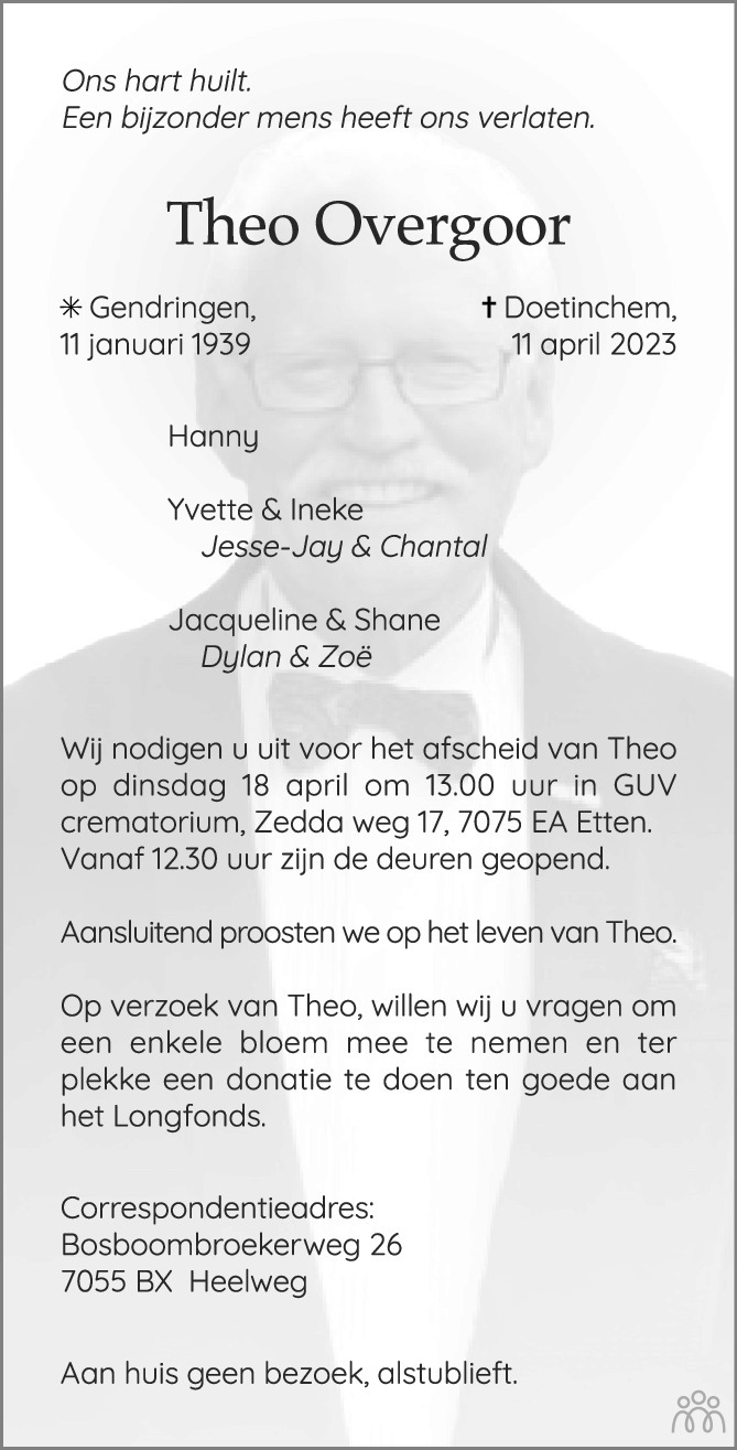 Theo Overgoor 11042023 overlijdensbericht en condoleances Mensenlinq.nl