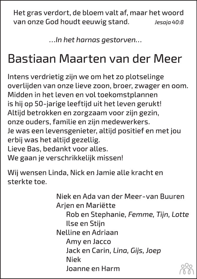 Bas van der Meer 26052023 overlijdensbericht