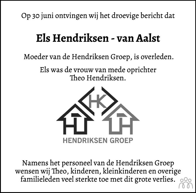 Els (Elisabeth Johanna Henrica Maria) Hendriksen-van Aalst 30-06-2023 ...