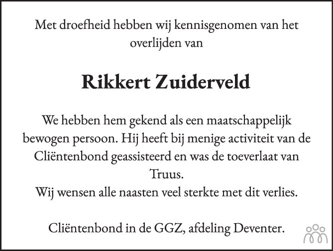 Rikkert Zuiderveld 06-08-2023 overlijdensbericht en condoleances