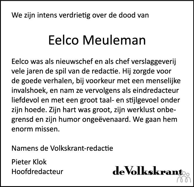 Eelco Meuleman Overlijdensbericht En Condoleances