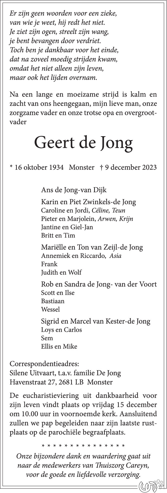Geert de Jong 09122023 overlijdensbericht en condoleances Mensenlinq.nl