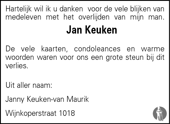 Jan Keuken 02022010 overlijdensbericht en condoleances Mensenlinq.nl