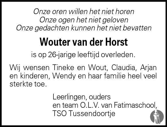Overlijdensbericht van  Wouter van der Horst in Zenderstreek Nieuws