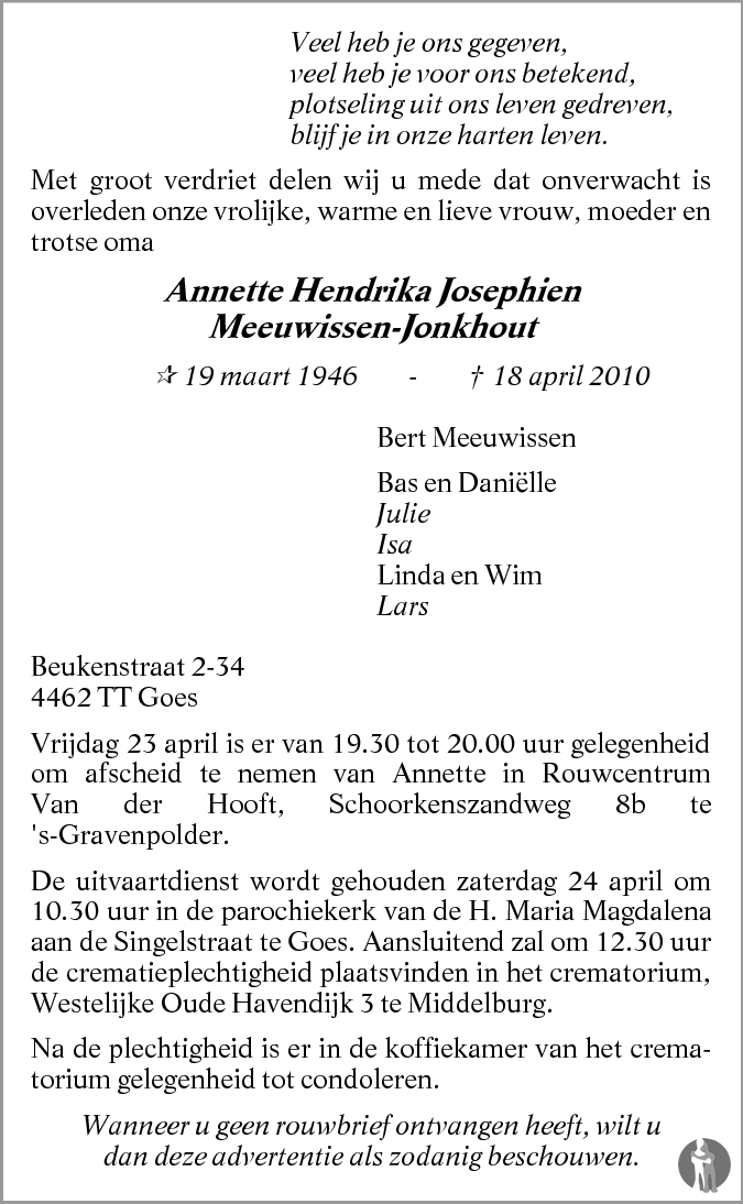 Hendrika Josephien Meeuwissen Jonkhout 18042010