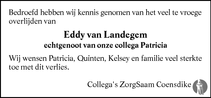 Eddy Roger Rosa Van Landegem 18-05-2010 overlijdensbericht en ...