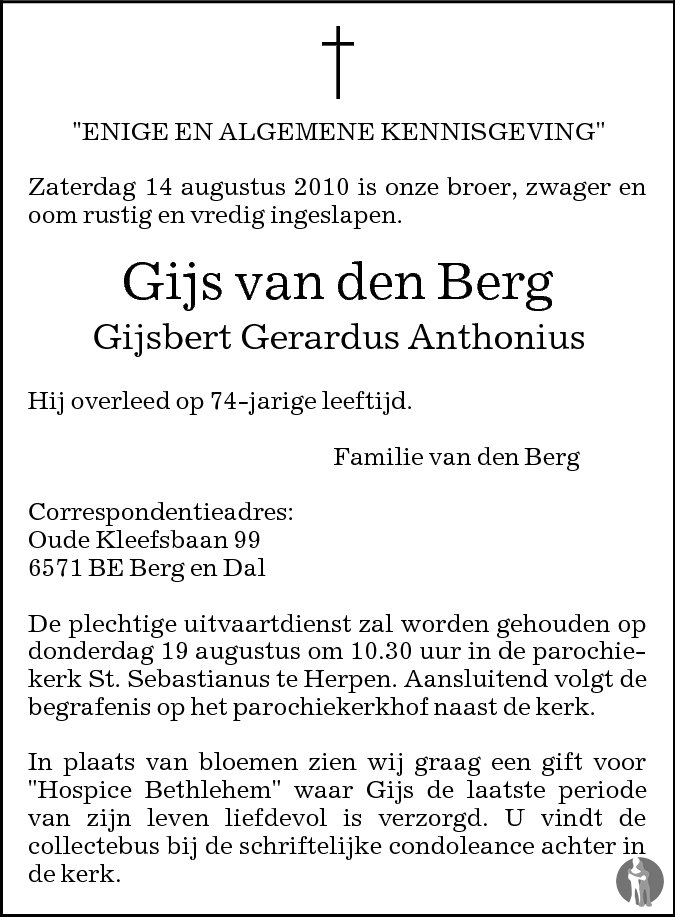 Gijsbert Gerardus Anthonius (Gijs) van den
