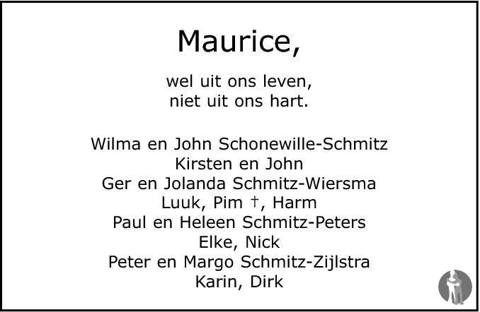 Maurice Raes 28032011 overlijdensbericht en condoleances Mensenlinq.nl